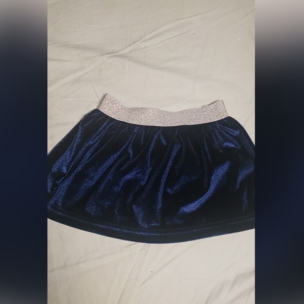 Carter Blue Velvet With Rose Gold Trimmers Skirt